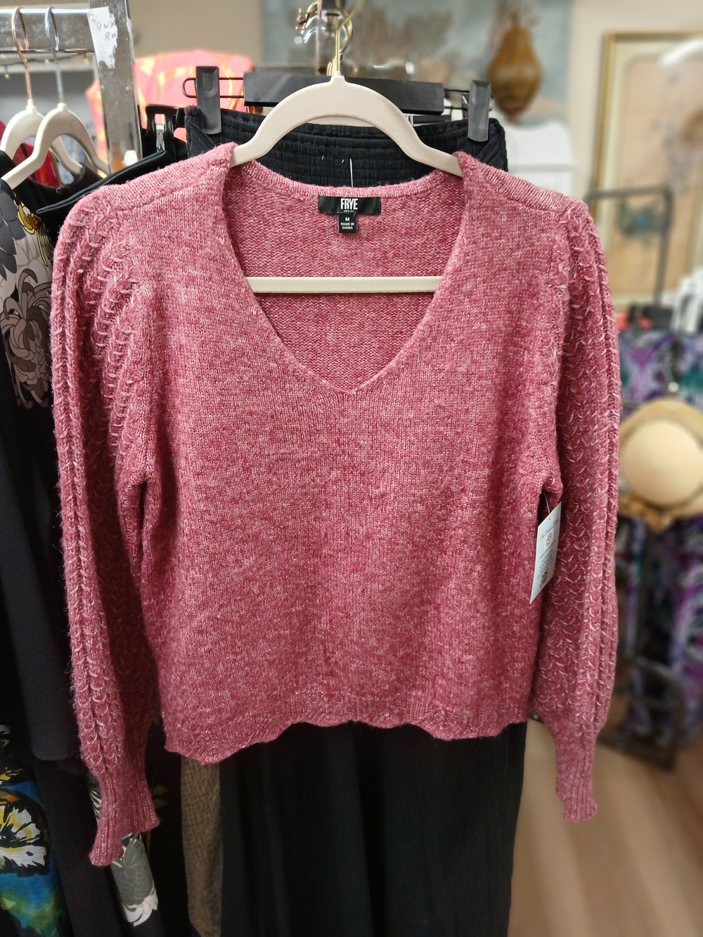 Frye Rose Marled V-Neck Sweater